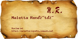 Maletta Renátó névjegykártya