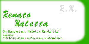 renato maletta business card